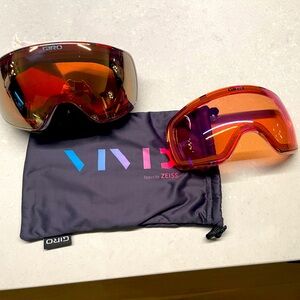 Giro Ella goggles with interchangeable zeiss lenses. White strap. Used